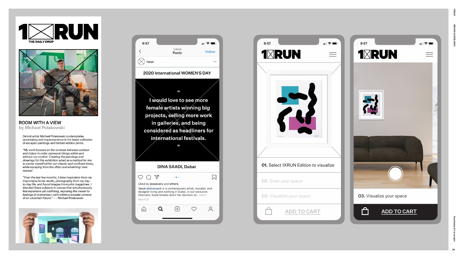 1XRUN editorial, social and digital applications