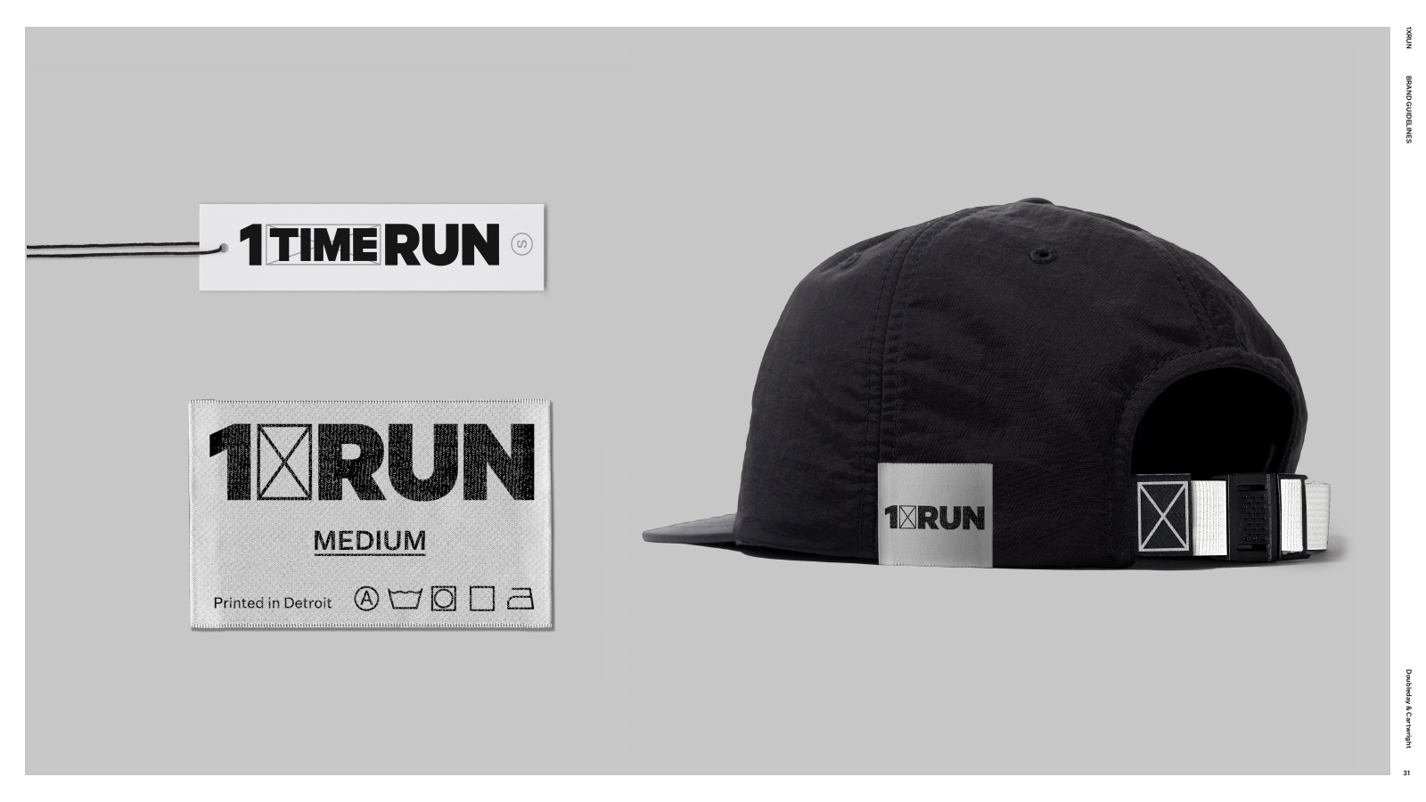 1XRUN product labels and cap applications